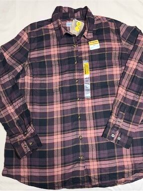 Carhartt Woman’s Plaid Button-Down Shirt - Pink & Black